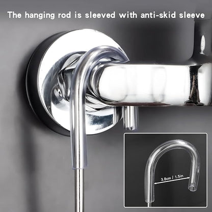 YQh hanging shower rack, bathroom storage rack, shampoo bracket, the back hook can be rotated, and can be hung on the faucet or Claw foot bathtubcross bar, 304 stainless steel rust proof and durable