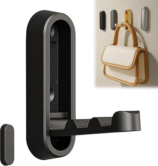 Black Metal Wall Hooks - Heavy Duty, No Drill, Suction, Modern Style for Home, Office, Commercial Use