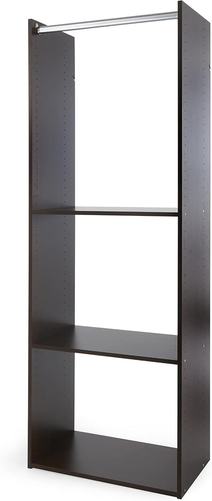 Easy Track Hanging Tower Kit Closet Storage, Truffle