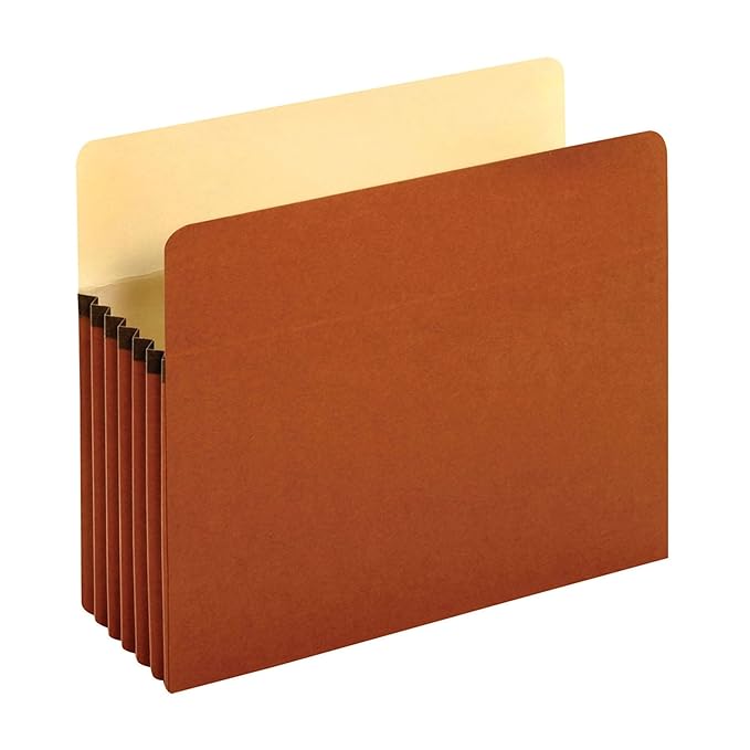 Pendaflex Expanding File Pockets, Letter Size, File Organizer for School, Home or Office, 5.25" Expansion, Reinforced with DuPont™ Tyvek® Material, Letter Size, Redrope, 10 Per Box (1534G-OX)