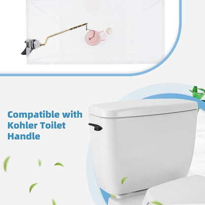 2 Pack Universal Brass Toilet Handle Replacement Kit, Side/Angle Mount Toilet Flush Handle Compatible with Kohler K-GP30324-CP/TOTO/American Standard, Stainless Steel Flapper Chain, Oil Rubbed Bronze