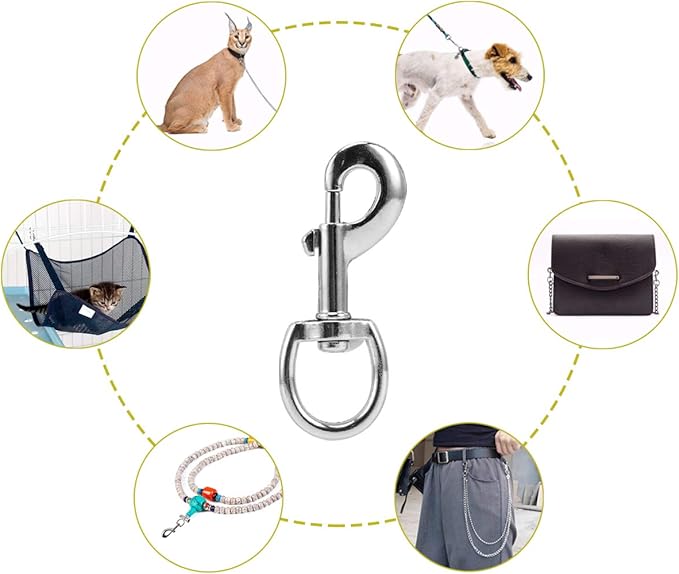 Dog Leash Clips Heavy Duty Dog Leash Clasp Leash Hooks Swivel Clip Swivel Snap Hook Flag Hooks 3.5 Inch 5pcs