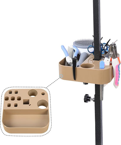 Pet Grooming Organizer for Scissors Brushes and Tools - Rotatable Multi Compartment Grooming Arm Stand