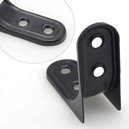 8pcs 2 Inch Heavy Duty L Brackets - 90 Degree Wall Mount Right Angle Corner Braces for Shelves, Wood, Cabinets - Black Powder Coated Steel Shelf Supports with Mounting Screws Included
