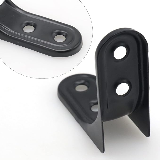 8pcs 2 Inch L Brackets, Heavy Duty Wall Mount Black L Corner Brackets Braces for Wood, Shelves, Cabinets, 90 Degree Triangle Shelf Support with Screws, Small Right Angle Bracket