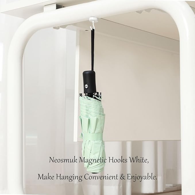 Neosmuk Magnetic Hooks, Heavy Duty 85lb+ Strong Magnet Hook for Cruise Cabins, Cruise Ship Essentials for Hanging, Metal Wall Refrigerator Hangers (White, 10 Pack)