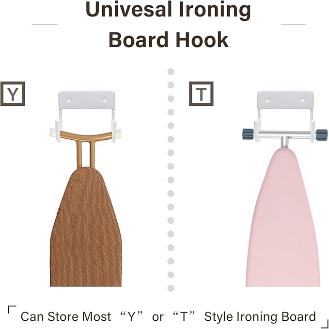 Alpinista Ironing Board Hanger Iron Board Wall Mount for Laundry Rooms, White