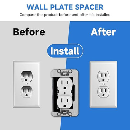 30 Pcs Wall Plate Spacer,Spacers for Electrical Outlets, Metal Flush Fit Device Leveling Plates for Electrical Outlet Repair, Fix Loose Outlets and Electrical Boxes