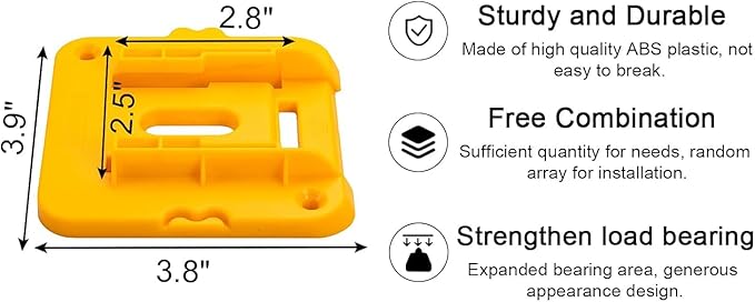 Battery Mount Holder Compatible for Dewalt 20V Max Batteries, Wall Mounts Hanger Fit for DCB200 DCB201 DCB202 DCB203 DCB204, Organize Garage/Workshop/Work Truck(10 Pack, w/20Screws, No Battery)