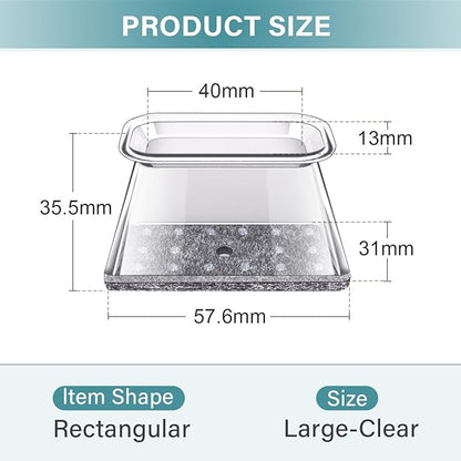 24 Pcs Chair Leg Floor Protectors Rectangle, Silicone Felt Furniture Leg Pads Caps Covers for Hardwood Floors, Fit L:1-1/2" to 2", W:3/4" to 1"
