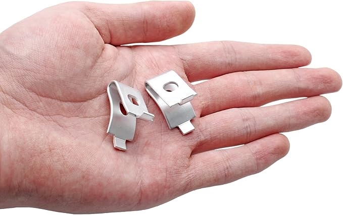 24 Pack Pilaster Shelf Support Clip, Adjustable Metal Shelving Brackets Clips for Kitchen Cabinet Bookcase (Silver)