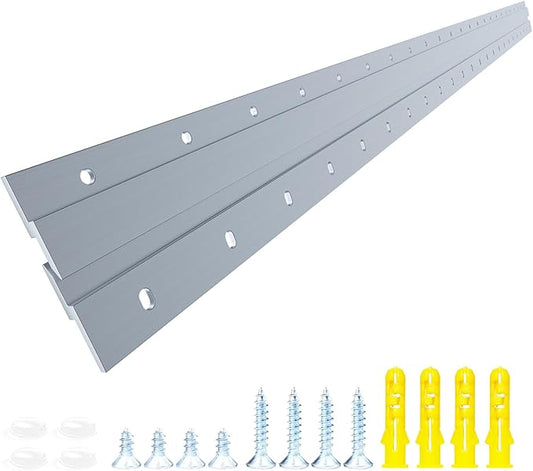 French Cleat Heavy Duty, Aluminum French Cleat, Headboard Wall Mounting Brackets with Screws, Heavy Mirror Mounting Hardware (48 Inch-1 Pair, Support 280 lbs)