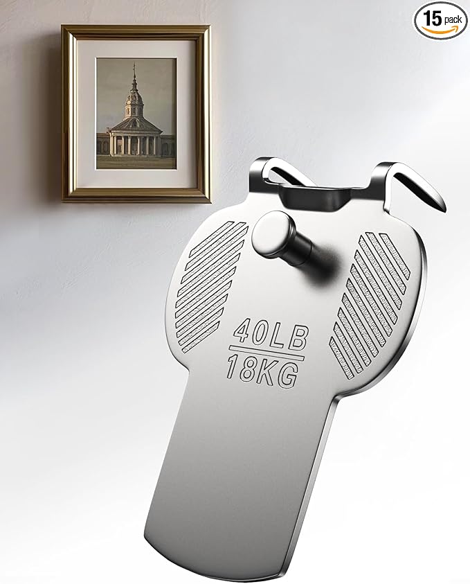 Drywall Picture Hanging Hooks Claw: 15Pcs 40lb Large Wall Picture Frame Hangers - Art Hanging No Damage Heavy Duty Mirror Photo Poster Painting Hanger Hardware Kit - Claw for Decor Room