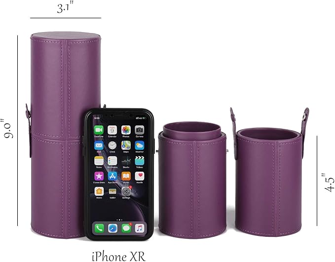 Narwey Makeup Brush Holder Travel Brushes Case Bag Cup Storage Dustproof for Women (Purple)
