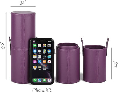 Narwey Makeup Brush Holder Travel Brushes Case Bag Cup Storage Dustproof for Women (Purple)