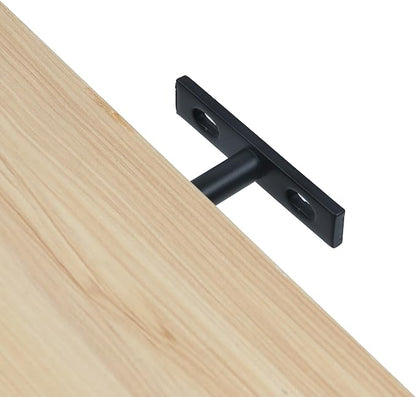 Antrader Set of 8 Floating Shelf Brackets, 4-Inch(Deep) Concealed Blind Shelf Support for Raw Wood Shelves, Matte Black, Screws and Anchors Included