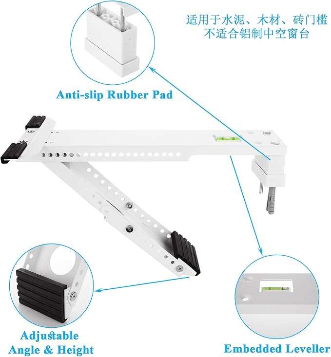 2 Pack Window Air Conditioner Support Bracket, Wall Mounting Unit Window Stand Mount AC Brackets Support, Universal for 5,000-24,000 BTU AC Units, Up to 165lbs