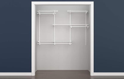 ClosetMaid ShelfTrack Wire Closet Organizer System, Adjustable from 4 to 6 Ft., with Shelves, Clothes Rods, Hardware, Durable Steel, White