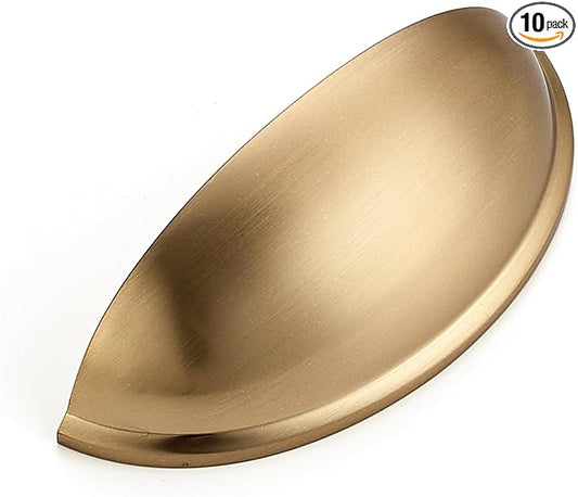 Ravinte 10 Pack 3" Drawer Pulls Champagne Bronze Cabinet Cup Pulls Kitchen Hardware Cabinet Handles Drawer Handles Knobs 3 inch Hole Center