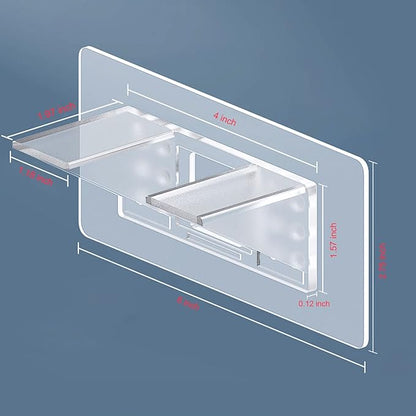 18 Pieces Large Size Adhesive Shelf Bracket, Double Row Thickened and Reinforced Design Shelf Support Pegs for Shelves Kitchen Cabinet Book Closet