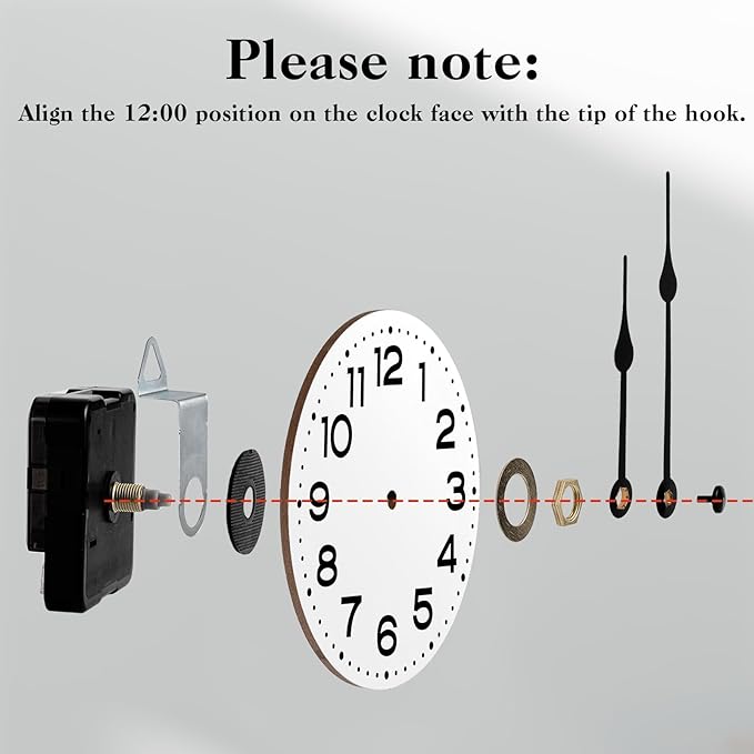 Clock Mechanism Replacement Battery Operated Silent Clocks Kit Include Clock Hands Second Hand DIY Repair Parts Shaft Length 12mm(15/32 Inches)
