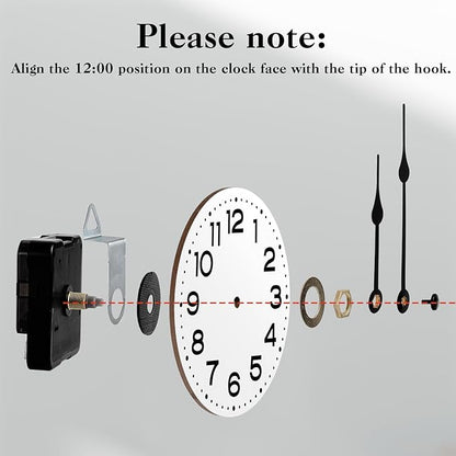 Clock Mechanism Replacement Battery Operated Silent Clocks Kit Include Clock Hands Second Hand DIY Repair Parts Shaft Length 12mm(15/32 Inches)
