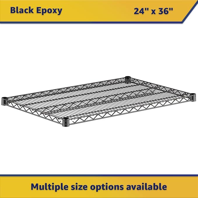 2-Pack Black 24" x 36" Additional Wire Shelf for Shelving Units, Replacement Shelves for Wire Rack