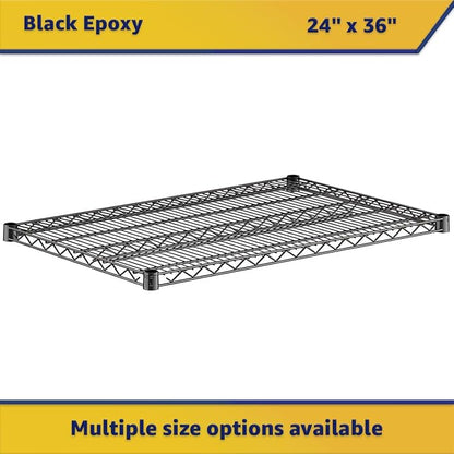 2-Pack Black 24" x 36" Additional Wire Shelf for Shelving Units, Replacement Shelves for Wire Rack