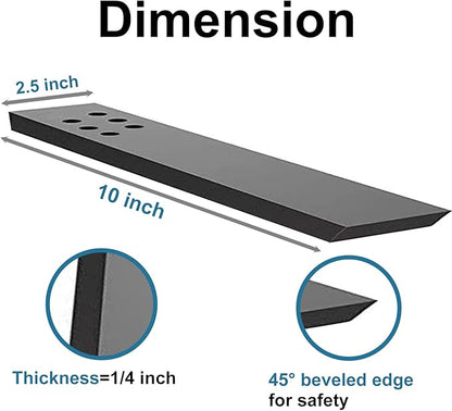 Countertop Support Bracket 3 Pack 10" Lx 2.5" W Hidden Black Knee Wall Support Countertop Bracket 3/8" Thick Heavy Duty for Quartz/Granite/Wood/Concret Countertops Screws Included