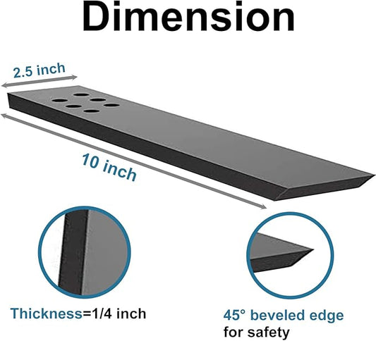 Countertop Support Bracket 3 Pack 10" Lx 2.5" W Hidden Black Knee Wall Support Countertop Bracket 3/8" Thick Heavy Duty for Quartz/Granite/Wood/Concret Countertops Screws Included