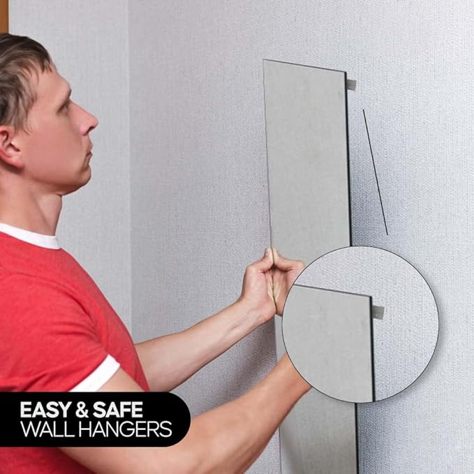 Versatile 18 inch 1 Pair French Cleat Hanger Heavy Duty - Mirror Brackets for Wall Mounting - Aluminium French Cleat Picture Hanging Kit (Supports Upto 90 Lbs 1 Pair)
