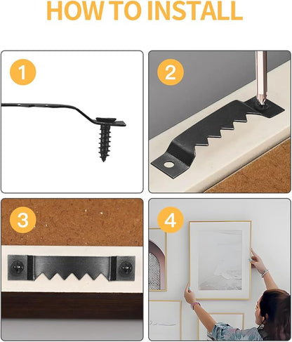 60 Pack Sawtooth Picture Hangers – Small & Heavy-Duty Wall Hanging Kit, 2 Sizes for Photo Frames, Art, Paintings, Canvas Hooks, and Picture Hanging Hardware