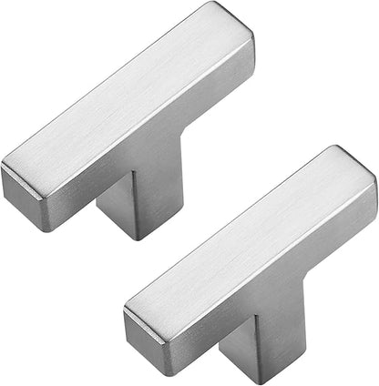 15 Pack Brushed Nickel Cabinet Knobs - Kitchen Cabinet Knobs Silver Cabinet Pulls for Kitchen Cabinet Drawer Stainless Steel Dresser Knobs for Cabinet Hardware 2in Length Single Hole Square