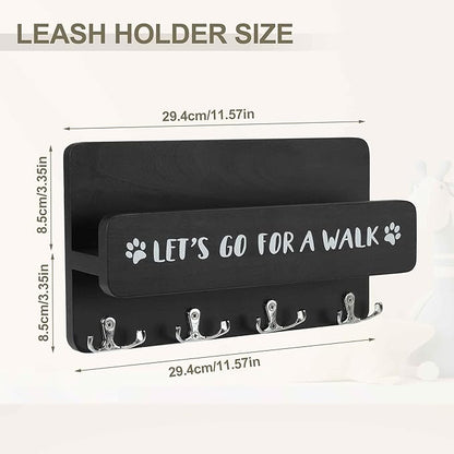Dog Leash Holder for Wall, Convenient Storage Dog Leash Hook, Keep Leashes Organized, Black
