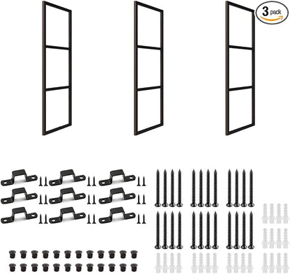 3-Tier Square Shelf Bracket, 39-1/4" Height, Wall/Ceiling Mount Storage Shelving, Black Powder-Coated Carbon Steel Carbon Steel, Rust-Resistant, 110 lbs Capacity, 3 Pack