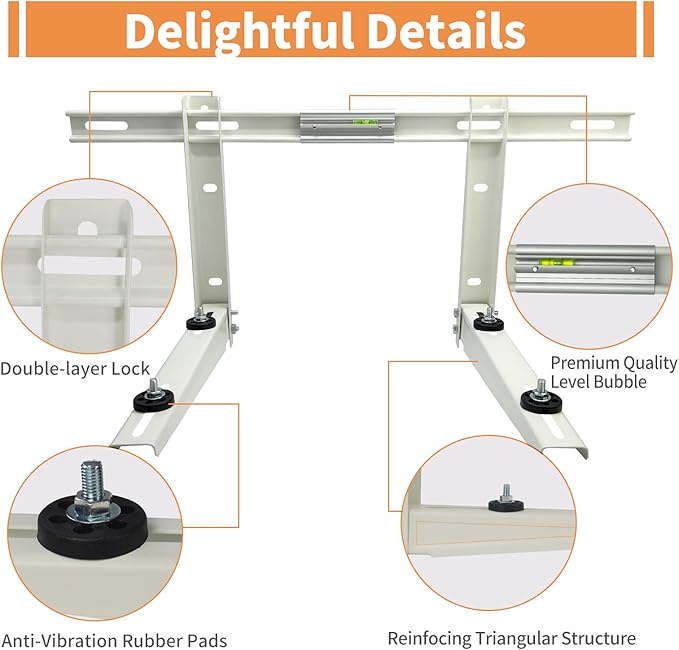 Mini Split Air Conditioner Bracket, Outdoor Wall Mounting Bracket for Ductless Mini Split Air Conditioner Heat Pump Systems, Universal,7000-18000 Btu AC Units, Heavy Duty Support up to 270 LBS