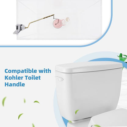 iFealClear Universal Toilet Handle Replacement Kit, Side/Angle Mount Toilet Flush Handle Compatible with Kohler K-GP30324-CP/TOTO/American Standard, Stainless Steel Flapper Chain, White