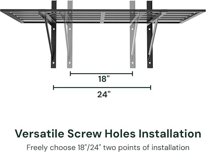 SunsGrove 4 Pack 2x3ft Heavy Duty Garage Wall Shelving, 1600LB Weight Capacity, 24"x36" Adjustable Commercial Grade Steel Storage Rack for Garage, Basement, Warehouse (Black)