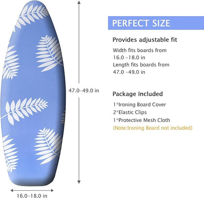 SheeChung Ironing Board Cover and Pad for Extra Wide 18" x 49" Ironing Boards,Premium Heavy Duty 3-Layer Silicone Coated Cover with 2mm Foam and 4mm Felt,Resists Scorching and Staining