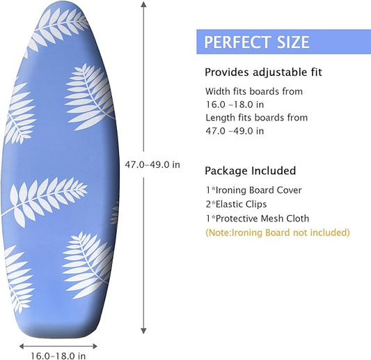 SheeChung Ironing Board Cover and Pad for Extra Wide 18" x 49" Ironing Boards,Premium Heavy Duty 3-Layer Silicone Coated Cover with 2mm Foam and 4mm Felt,Resists Scorching and Staining