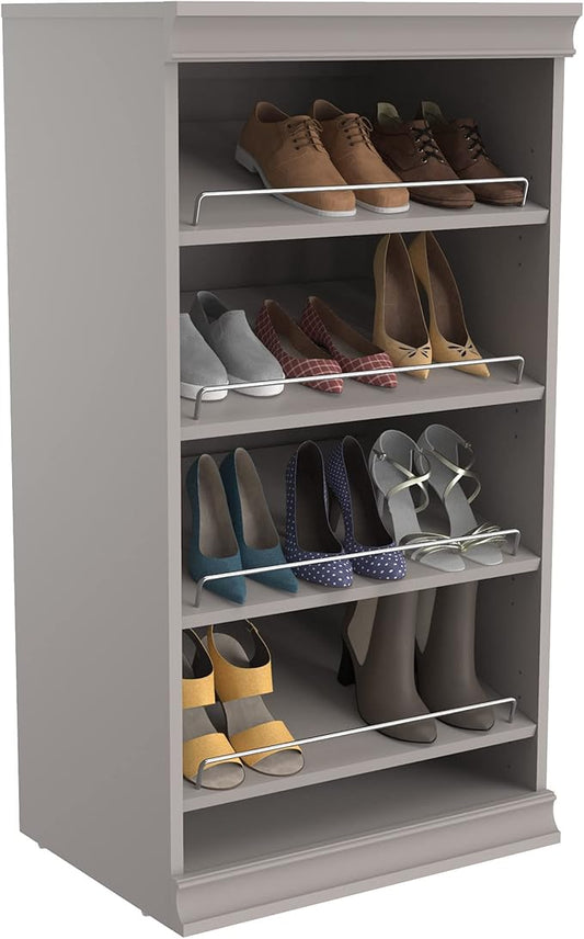 ClosetMaid Modular Storage Shelf Unit with Angled Shoe Shelves, Taupe