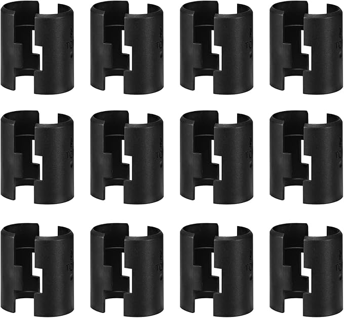 25mm Wire Shelf Clips – Jamiikury Black Plastic Shelf Lock Clips for Metric 25mm Posts Only – Check Size Before Purchasing - 24pcs (12 Pairs)