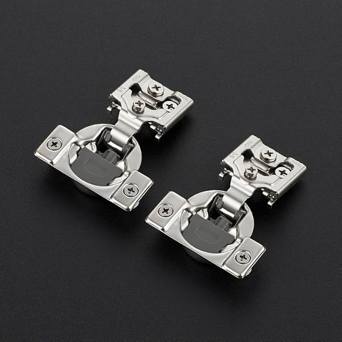 2 Pack 1 Pair 5/8 inch Overlay Soft Close Hinges for Kitchen Cabinet Hinges Satin Nickel Hidden Hinges Stainless Steel Concealed Hinge self Closing