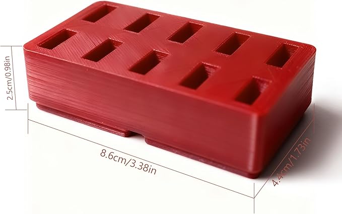 JBOS 10-Slot USB Flash Drive Holder Stand, Desktop Organizer Rack for Memory Sticks, Jump Drives & Electronic Accessories, Office Desk Storage, Red
