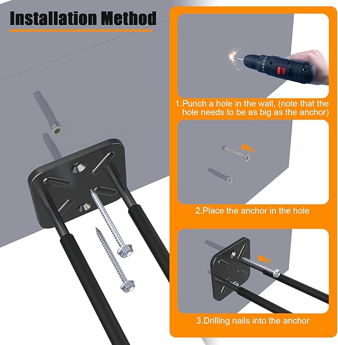 Garage Hooks, Heavy Duty Garage Hooks -12.4 Inch Wall Mount Hangers for Chairs, Power Tools, Garden Tools, Tires & More - Max 120 lbs (4-Pack)