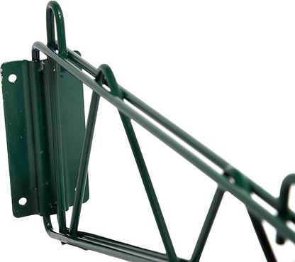 Epoxy Green Wall Mounting Bracket for Wire Shelving | 2 Brackets for Commercial, Retail or Home Use | NSF Certified | Set of 2 Brackets | (21")