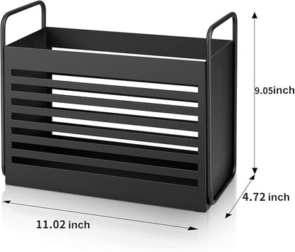 Magazine Rack, Magazine File Holder Mail Organizer Folder Organizer Bin for Magazines, Books, Newspapers, Tablets in Home, Office, Black