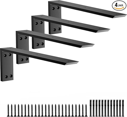 Premium Heavy Duty Countertop Brackets 18 inch 4 Pack (2/5" Thick),Granite Countertop Support 18" x 6" x 2 1/2",Shelf L Bracket Metal Corbels Suitable for Quartz,Wood,Concrete and Laminate Countertops