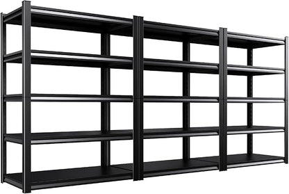 Set of 3 Garage Shelving-2050 lbs 5 Tier Storage Shelves,Adjustable Heavy Duty Metal Shelving Unit and Storage Large Rack,Utility Steel Shelf for Warehouse Industrial Pantry Basement 71"x46"x20"