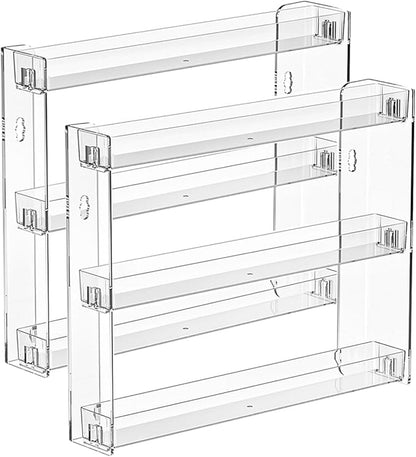 2Pack 3 Tier Display Rack, Clear Paint Rack Wall-Mount (No Drill), Acrylic Craft Paint Storage Organizer, Miniature Holder for 2oz Bottle, Nail Polish Organizer, Badges, Mini Figures (2)
